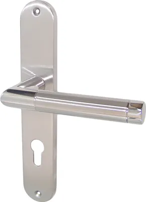 Produktbild von Edelstahl Türbeschlag Modell Hit II Langschild PZ Türdrücker