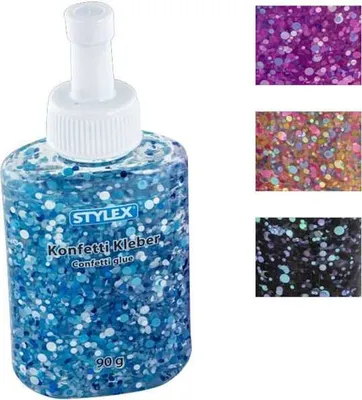 Produktbild von Stylex 23383 Konfetti Glue 90 g Flasche verschiedene Farben