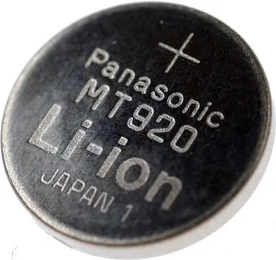 Produktbild von Panasonic MT920 Batterie, Kondensatorbatterie GC920 0.33F, bitte Abmessungen beachten 9,3 x 2,1mm, ohne Lötfahne