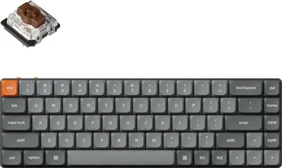 Image de Keychron K7 Max Clavier mécanique sans fil QMK/VIA, RGB LED, Hot-swap, QWERTY US, Gateron Mechanical Brown K7M-H3