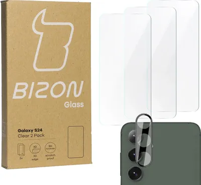 Produktbild von BIZON Clear 3x Bildschirmglas + Kameraglas Samsung Galaxy S24