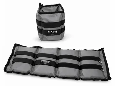 Productafbeelding van Pols-/enkelgewicht - Focus Fitness - 2 x 2,5 kg - Grijs
