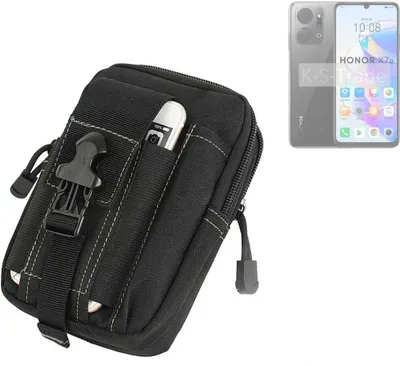 Produktbild von K-S-Trade Gürtel Tasche kompatibel mit Honor X7a Gürteltasche Holster Schutz Hülle Handy Hülle Smartphone outdoor Handy-Hülle schwarz