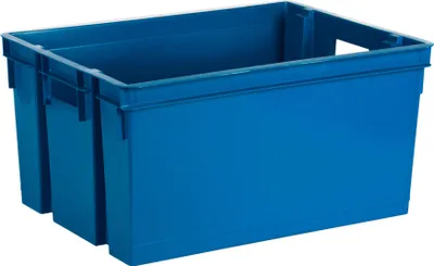 Produktbild von EDA Lagerkiste 50L - blau - Kunststoff - 56x41x29cm - stapelbar