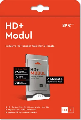 Produktbild von HD+ Modul inkl. 6 Monate HD+ Sender-Paket für Satelliten Fernsehen