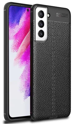 Obrázok produktu pre NALIA Kožené puzdro pre Samsung Galaxy S21 FE, čierne silikónové puzdro odolné proti odtlačkom prstov, proti poškriabaniu