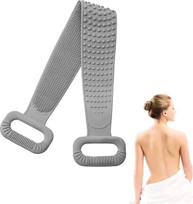 Produktbild von Rückenbürste Körperbürste 76cm Verlängern, Rückenschrubber Massagebürste Silikon, Duschbürste Dusche Scrub, Körper Peeling Fuß Peeling Schrubber