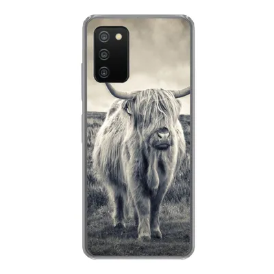 Produktbild von MuchoWow® Handyhülle Schutzhülle Hülle für Samsung Galaxy A03s Schottischer Hochländer - Tiere - Wolken - Kuh - Natur Silikon Softcase Handy Hülle - Schutz