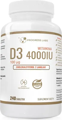 Immagine prodotto di Witamina D3 4000IU integratore diety 240 tabletek