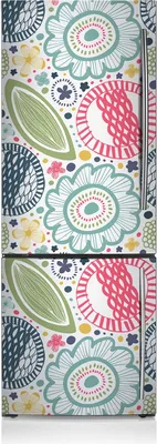 Produktbild von Aufkleber Kühlschrankmagnete Dekoration Kühlschrankfolie 60x190 cm - Farbenfrohe Blumen