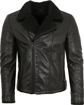 Produktbild von 2.0 by Mauritius - Herren Lederjacke Bikerjacke Lammnappa Kunstfell schwarz : XL