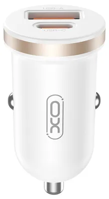 Produktbild von Schnellladegerät für das Auto: 1x PD, 1x USB, 1x USB-C, 30 W, weiß