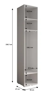 Produktbild von MEBLE KRYSPOL Inova 1 Möbelset Garderobe, 236,7x231,7x47cm - Kaschmir, Gold