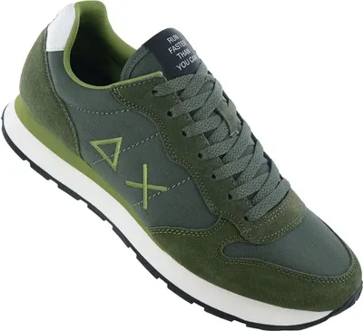 A single green sneaker is shown against a white background.