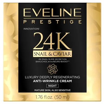 Produktbild von Eveline Cosmetics Prestige 24k Gold & Kaviar Anti-Falten Nachtcreme, 50ml