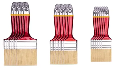 Immagine prodotto di Set di spazzole piatte 25 mm / 50 mm / 75 mm Serie 33 Hardy - 18 pezzi. Setole leggere con fibre sintetiche, legno naturale, raccordi in acciaio