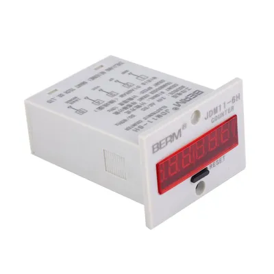 Obrázok produktu pre JDM11-6H Elektronický počítadlo, 6-miestne, digitálny LED displej, počítacie relé, prevodník, počítadlo, AC/DC 24 V