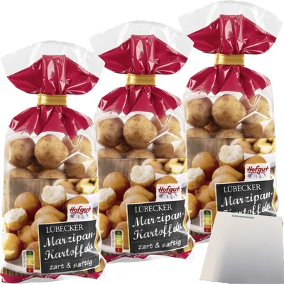 Produktbild von Hofgut Marzipankartoffeln 3er Pack (3x125g Beutel) + usy Block