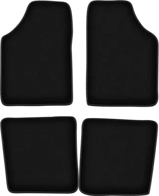 Image de Tapis de sol velours sur-mesure pour Renault Kangoo I (1997-2008, kombivan) noir, jeu 4 pièces, fixations