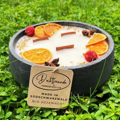 Produktbild von Handbesetze XXL Outdoor Citronella Betonkerze Black Edition Big Black Mugge