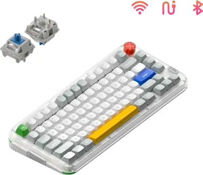 Image de Clavier mécanique sans fil Nuphy Kick75 High-Profile, 75% Layout ANSI, 80 touches, NuPhyIO / Silver