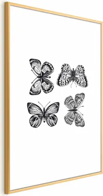 Produktbild von Posterpapier Poster - Four Butterflies 21x30 cm Tiere g-B-0117-ao-a