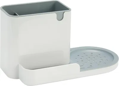Produktbild von Spülbecken-Organizer – Schwammhalterung für die Arbeitsfläche – ABS-Kunststoff – Größe L – Weiß