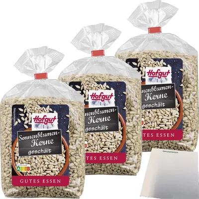 Produktbild von Hofgut Sonnenblumenkerne 3er Pack (3x500g Beutel) + usy Block