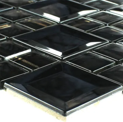 Produktbild von Mosaikfliesen Edelstahl Metall Schwarz
