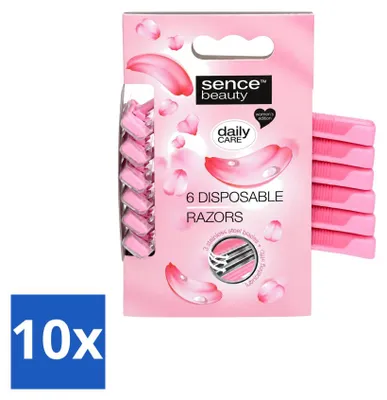 Obrázok produktu pre 10 ks jednorázových holiacich strojčekov Sence s 3 čepeľami a otočnou hlavou – výhodný balík – 10 kusov
