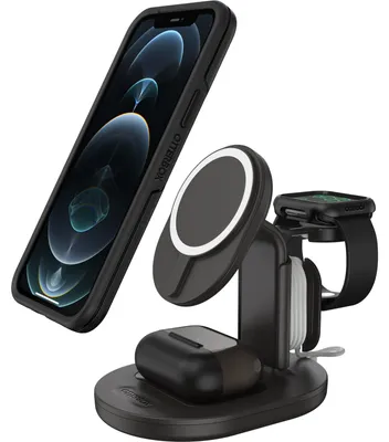 Immagine prodotto di OTTER PRODUCTS OtterBox 3 in 1 stazione di ricarica per MagSafe nero L'innovativa stazione di ricarica 3 in 1 per