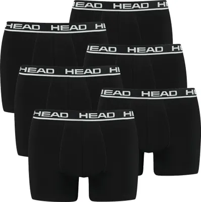 Produktbild von HEAD Herren Boxershort, 6er Pack - Basic, Baumwoll Stretch, einfarbig Schwarz XL