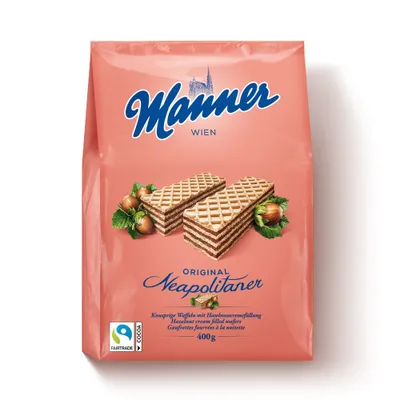 Obrázok produktu pre Manner Original neapolská chrumkavá oblátka s lieskovo-orieškovým krémom 400g