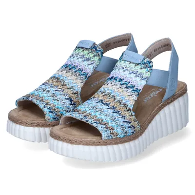 Produktbild von Rieker Damen Sandalen/ Sandaletten/ Keilsandaletten Blau Synthetik Größe: 41