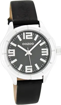 Produktbild von Oozoo Leder Damen Uhr matt Analog Quarzuhr Armband schwarz Timepieces D2UOC6204A