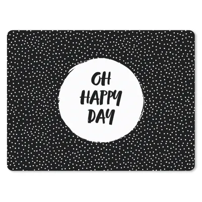 Produktbild von MuchoWow® Mauspad Mousepad Zitate - Text - Oh happy day - Glück 23x19 cm - Mousepads - Maus Mat - Pad - Mausunterlage - Schreibtischunterlage - Mauspad