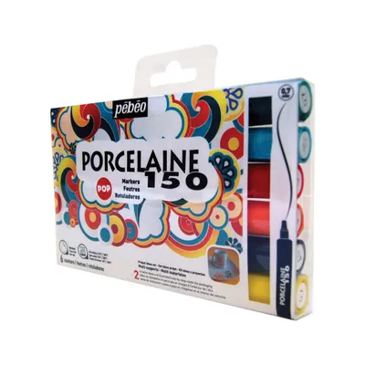 Immagine prodotto di Set di pennarelli a punta fine Pebeo Porcelaine 150, 0,7 mm, 6 colori pop