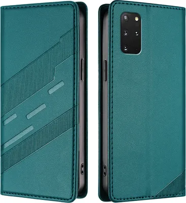 Image de Etui pour Samsung Galaxy S20+, étui portefeuille en cuirPolyuréthaneavec fente pour cartes et fonction stand Grün
