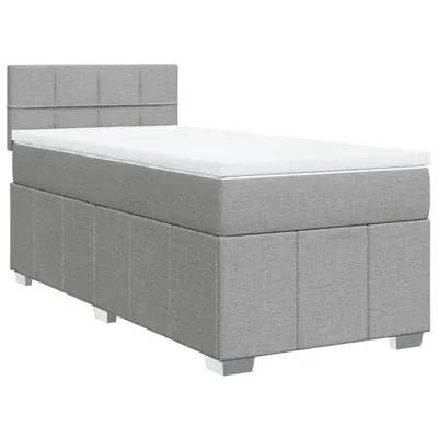 Produktbild von vidaXL Boxspringbett mit Matratze Hellgrau 90x200 cm Stoff