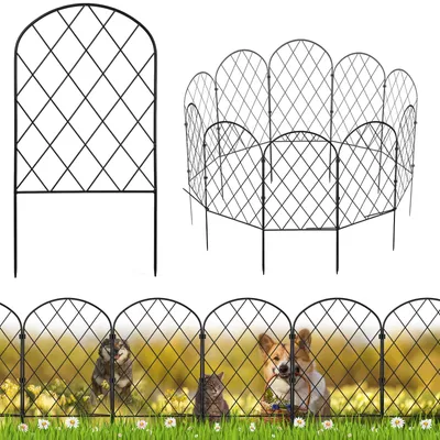 Obrázek produktu pro Zahradní lemování kov - 40 cm - délka 3,2 m - sada 10 kusů - dekorativní