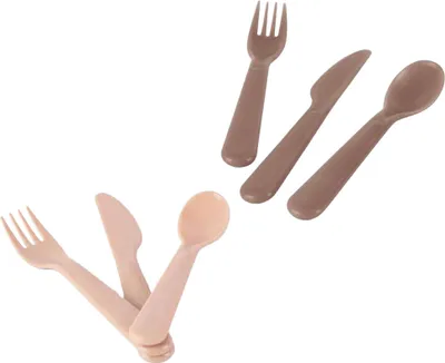 Produktbild von Dantoy Besteckset Mokkabeige, 6-teilig.