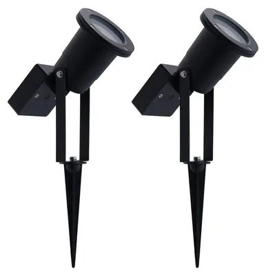 Produktbild von Ledvion 2er Set Gartenstrahler mit Erdspieß IP65 GU10 ohne Leuchtmittel