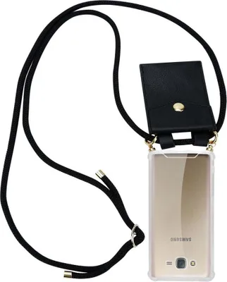 Produktbild von Cadorabo Hülle für Samsung Galaxy J7 2015 Schutzhülle in Schwarz Handy Kette Silikon Kordel abnehmbares Etui