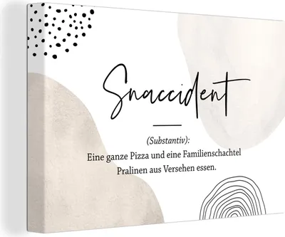 Produktbild von OneMillionCanvasses® - Leinwandbilder - 150x100 cm, Sprichwörter - Zitate - Snaccident - Wörterbuch - Snaccident Definition, Wandbilder Kunstdruck Wanddekoration - Foto auf Leinwand