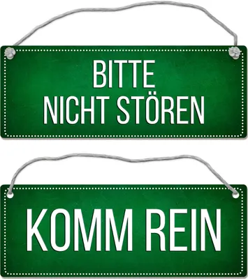 Produktbild von Grünes Bitte nicht stören - Komm rein Wendeschild mit Kordel Schild Dangler