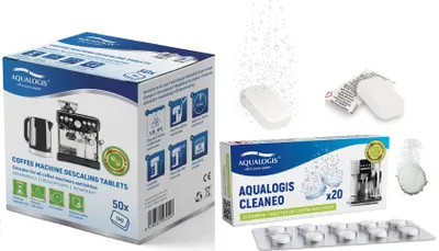 Produktbild von Decalc 50tab Cleaneo 20tab Kaffeemaschinensatz - Entkalkungstabletten - Reinigungstabletten für Kaffeemaschinen – Reinigung der Kaffeemaschine