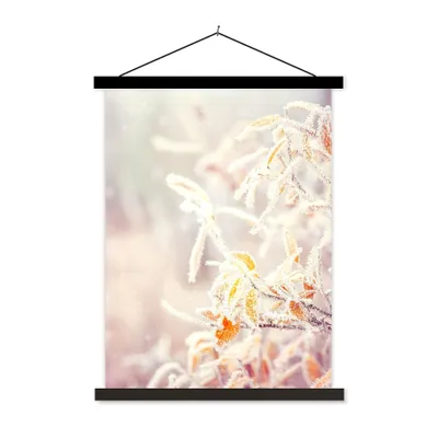Produktbild von MuchoWow® Textilposter Winter - Äste - Schnee - Natur 40x53 cm mit schwarzem Rahmen - Abbildung