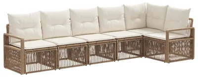 Immagine prodotto di Set di divani da giardino 6 pezzi Beige poly rattan