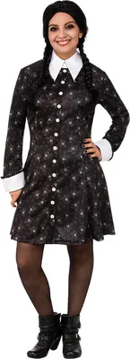 Produktbild von The Addams Family - Kostüm-Kleid ‘” ’Mittwoch Addams“ - Damen BN5374 (M) (Schwarz/Weiß)