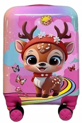 Produktbild von MPMAX Kinderkoffer Hirsch Schmetterling Handgepäck Reise